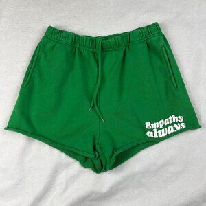 Mayfair Green Heavyweight Empathy Always Drawstring Shorts Size S/M